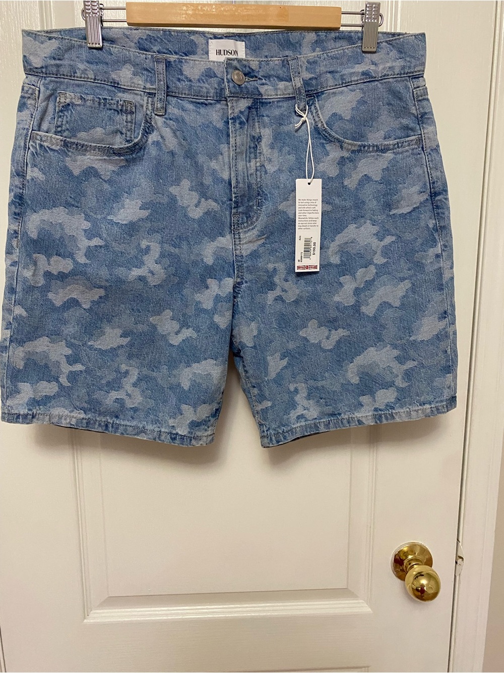 Hudson Jeans Light Blue Camo Denim Shorts